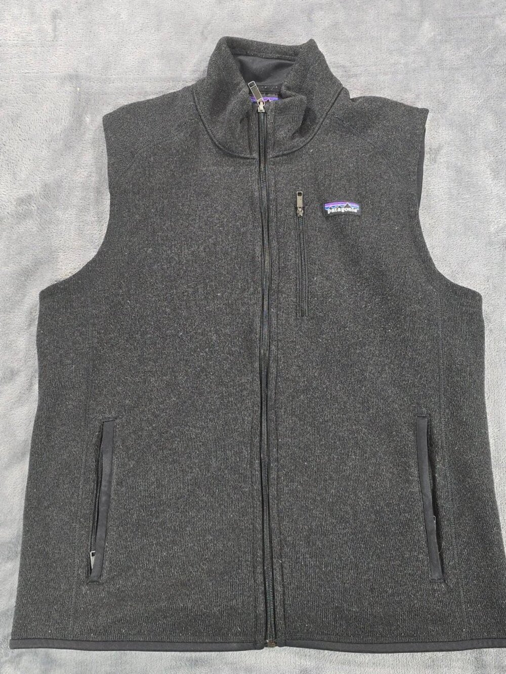 Patagonia Better Sweater Vest Men's L Black Fleece Full Zip
